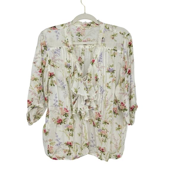 Ralph Lauren Denim & Supply Womens Gauze Floral Top Size M Cotton Cottagecore - Picture 3 of 10